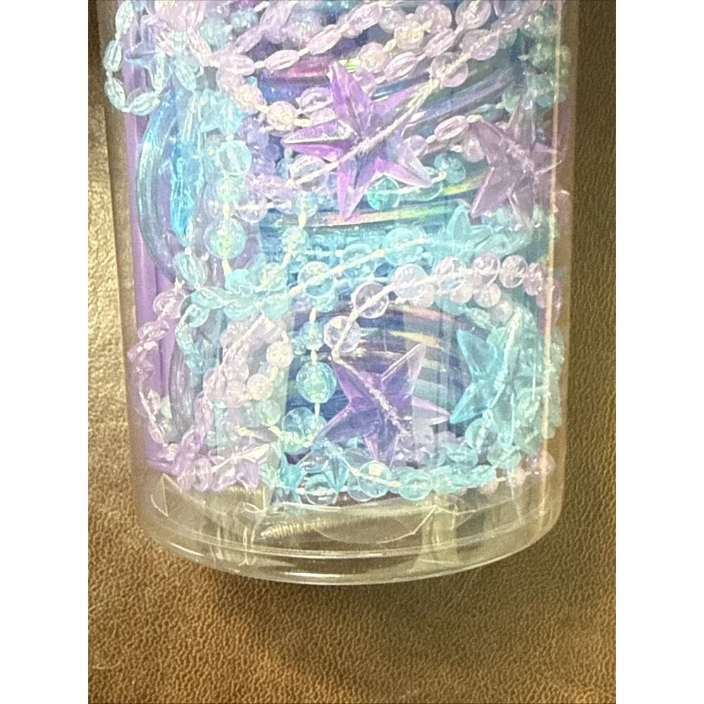 NEW Disney Tinkerbell & Stars Plastic Beaded Door Curtain Iridescent Purple Blue